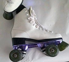 Retro White Quad Roller Skates
