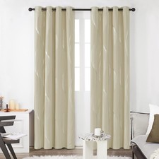 Deconovo Home Decoration Wave Line Foil Printed Blackout Curtains Energy Saving