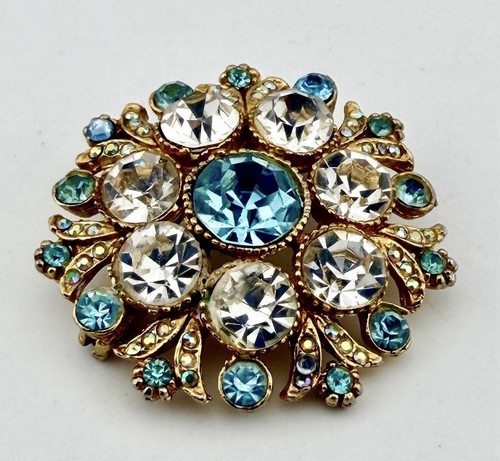 Vintage hollywood brooch - vintage, gold