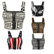 Womens Print Zip Bandeau
