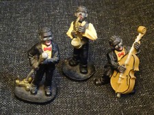 3 X SMALL 3" JAZZ MUSICIANS - COLLECTIBLE SET OF RESIN FIGURINES