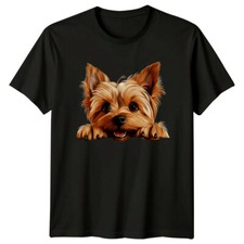Cute Yorkshire Terrier Peekaboo Dog Lover Graphic Art T-Shirt