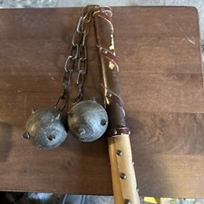 Vintage medieval flail Wooden