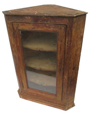 Antique Georgian Pine Corner Unit Shelving Storage Cabinet