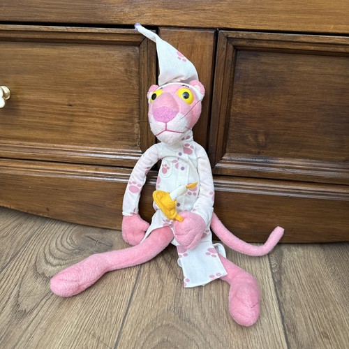 Pink panther plush soft toy - pink,