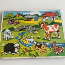 G.J Hayter & Sons Vintage 1972 Wooden Tray Puzzle Country Scene VGC 11x8 “ inch