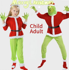 2025 Adult Costume The Grinch Mens Christmas Santa Xmas Cosplay Fancy Outfit Set