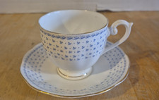 Queen Anne Cup & Saucer Georgian Pattern Bone China Vintage