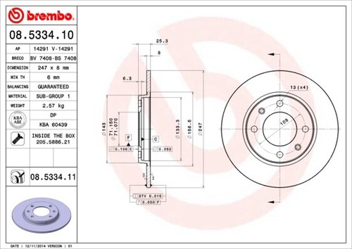New brake disc for peugeot - new,