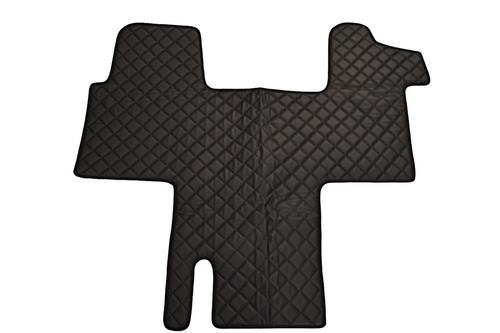 Black eco leather floor cover - black,