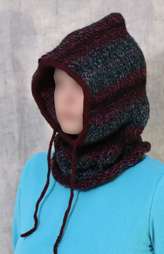 Hand knitted balaclava red - hand,