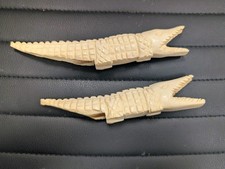 Pair vintage carved - carved, crocodile