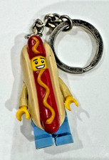 Genuine Lego Hot Dog Guy Key Chain/Key Ring Minifigure Light Up VGC