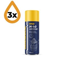 3x 400ml Mannol 9940 M40 Multifunction Lubricant/Penetrating Spray cans & straw