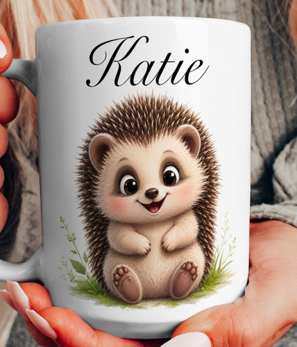 Personalised hedgehog mug - personalised,