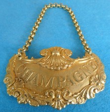 Rare Georgian Sterling Silver Gilt Champagne Wine Label 3 Inches Paul Storr 1805