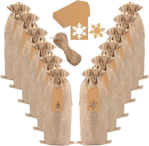 Pcs burlap wine bags - burlap, bags,