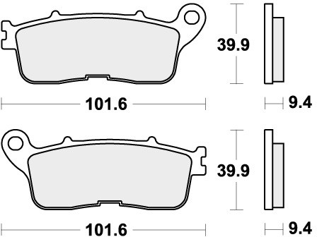 Sbs brake pads rear - rear, for