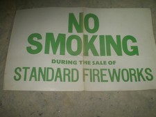 vintage retro POSTER STANDARD FIREWORKS NO SMOKING DURING THE SALE OF 15 X 9