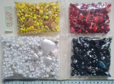 810g+ White Black Red Yellow Bead/Charm/Findings Scoop, Jewellery Making Job Lot