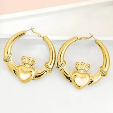 Claddagh Large Hoop Earrings