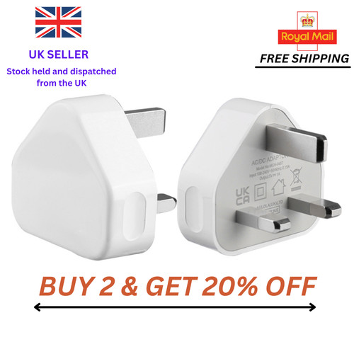 White mains plug 13a - mains,