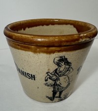 Vtg Butter Crock Advertising Danish Dairy Co Pictorial Milk Maid Glasgow 2 Lb U