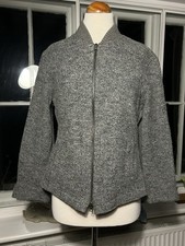Oska Boiled Virgin Wool Jacket Moessmer Grey Full Zip Lagenlook Pocket 2 Uk 12