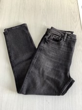 RIVER ISLAND LADIES BLACK DENIM JEANS SIZE UK12 SHORT