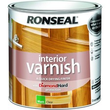 Ronseal Interior Varnish Matt 250ml Clear Quick Drying for Wood Doors Trim