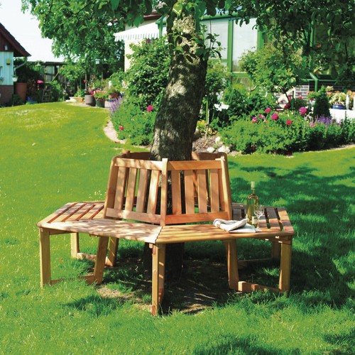 Tree seat solid wood - seat, hexagon