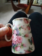 Heron Cross Staffordshire VTG Pottery Small Floral Jug 8 cm high x 5 cm diameter