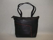 Lovely Rowallan Handmade Black Leather Shoulder Bag Handbag Very Good Condition