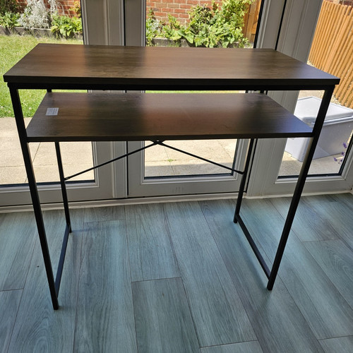 Brown wood grain computer desk - wood,