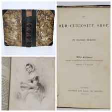 1858 - CHARLES DICKENS - THE OLD CURIOSITY SHOP - VICTORIAN LEATHER BOOK