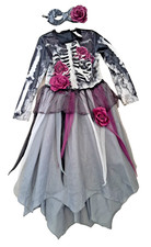 Halloween Tu Sainsbury's Girl's Dress Age 9- 10 Skeleton Mask