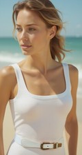 Women White Skinny Elastic