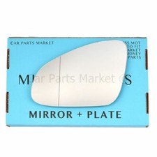 For Vauxhall Astra J 09-15 Left Aspheric wing door mirror glass with plate