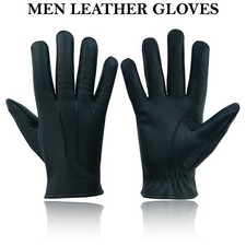 MENS DRIVING GLOVES GOATSKIN POLICE TOP QUALITY DRESS SOFT GENUINE REAL LEATHER