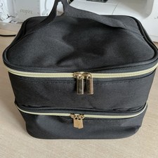 Black with Gold Zips Sewing/Craft Storage Box Multipurpose Compartments used