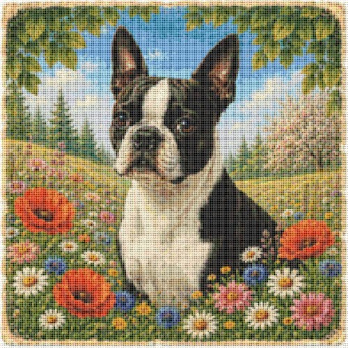 Boston terrier puppy dog - terrier, in