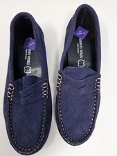 New Manuel verdu premium kids navy blue suede loafers Moccasins Boat shoes UK 1