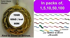 Dance Competition Medals Packs 1,5,10,50,100 Complete with Free logo and Ribbons