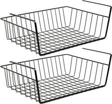 2/4 Pack Under Shelf Storage Basket Holder Rack Kitchen Cabinet Space Organiser