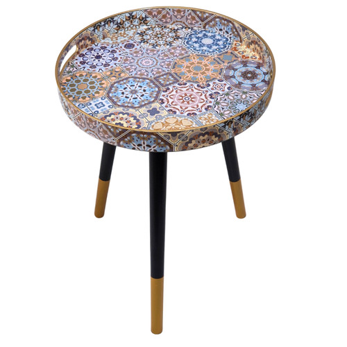 Moroccan mosaic round side - mosaic,