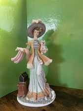 Regency Fine Arts Figure, Lady With A Dog And Cases