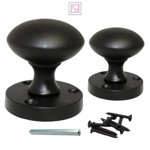 Matt black round rose door - round,
