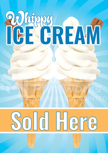 Ice cream sold here - ice,