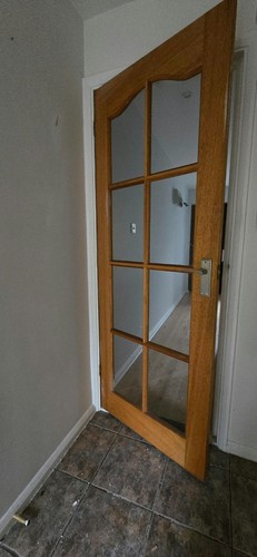 Wood and glass internal door - wood,