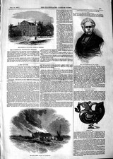 Original Old Antique Print